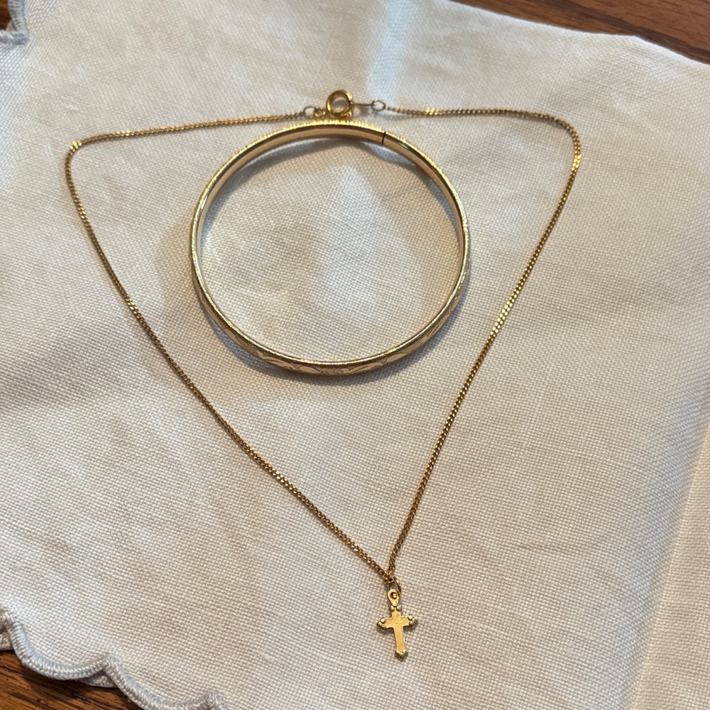 Child set- Elegant Gold Necklace and Bracelet Set- beautiful Easter gift